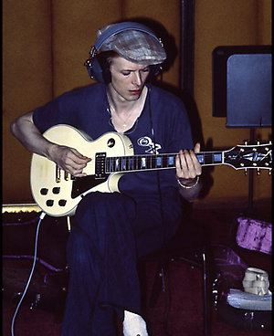 David Bowie photographed by Geoff MacCormack in the studio during the making of Station To Station