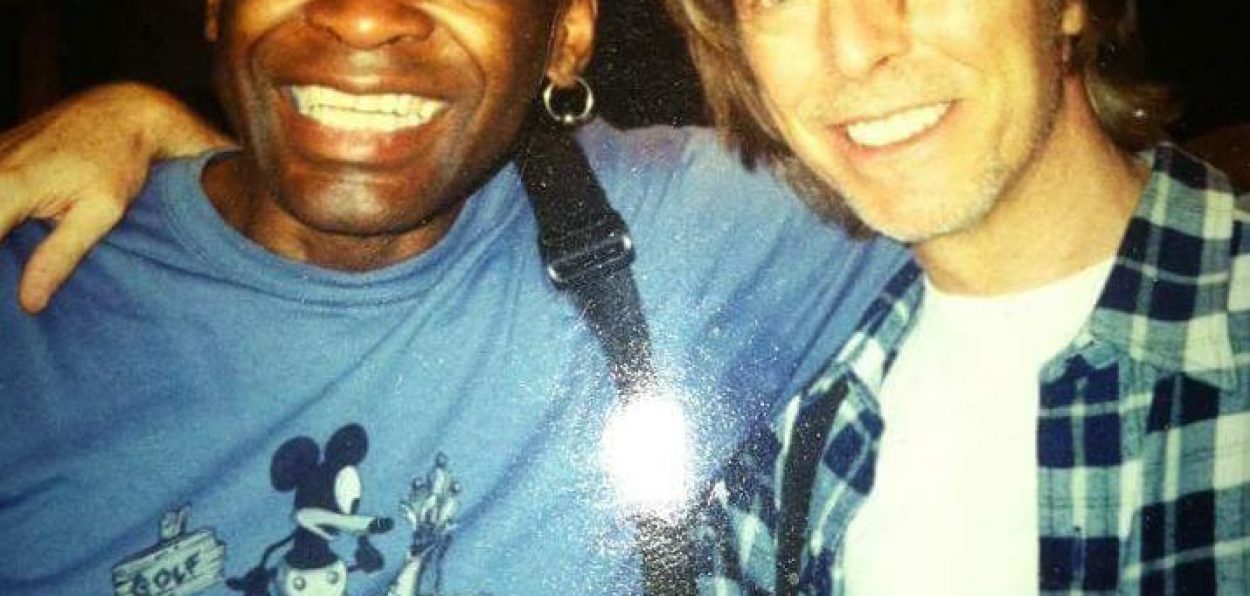 Drummer Dennis Davis and David Bowie together in New York in 2000