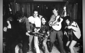 David Bowie and the Pat Metheny band during the recording of 'This Is Not America'