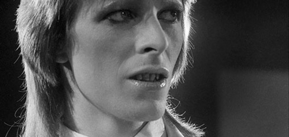 David Bowie at the Marquee club during the 1980 Floor Show, photographed by Terry O'Neill on 19 October 1973